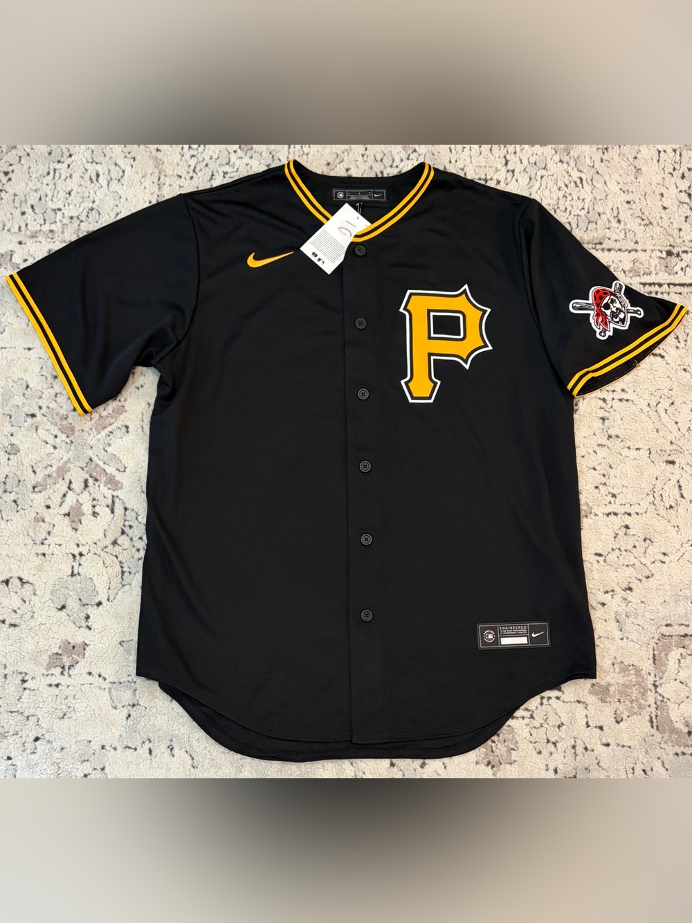 Nike Authentic Pittsburgh Pirates Black MLB Baseball Jersey Men’s Sz: Large